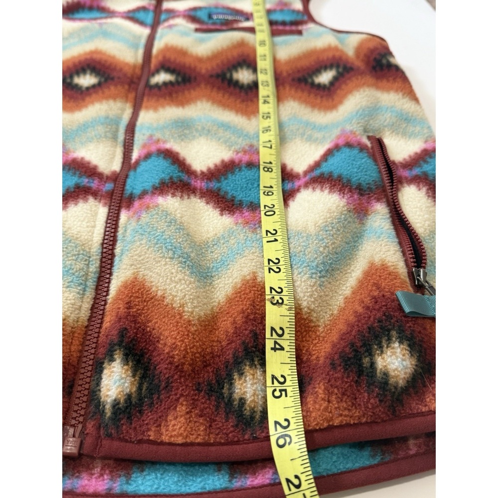 Patagonia Women's Large Snap-T Synchilla Western Aztec Vest Cinder Red Geometric - Picture 7 of 9